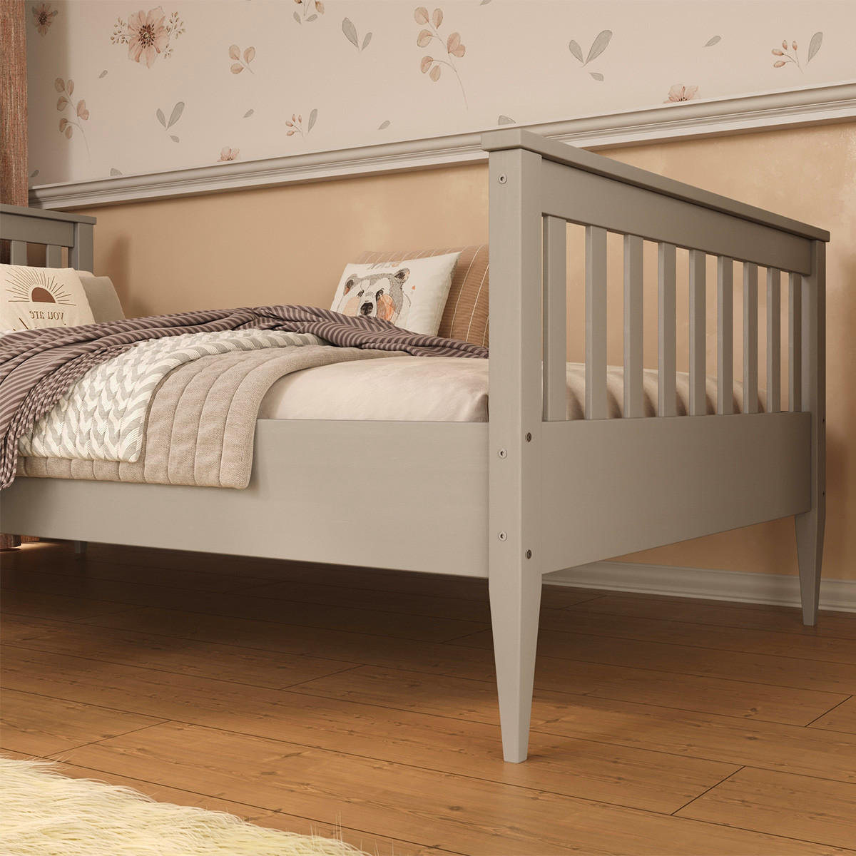 KREVET 90/200 Ignas Sivi - siva, drvo (90/200cm) - Petits-meubles