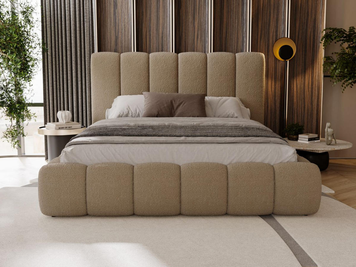 POLSTERBETT Imperial 120x200 Bouclé-Stoff Braun - Braun, Textil (120/200cm) - Graingold