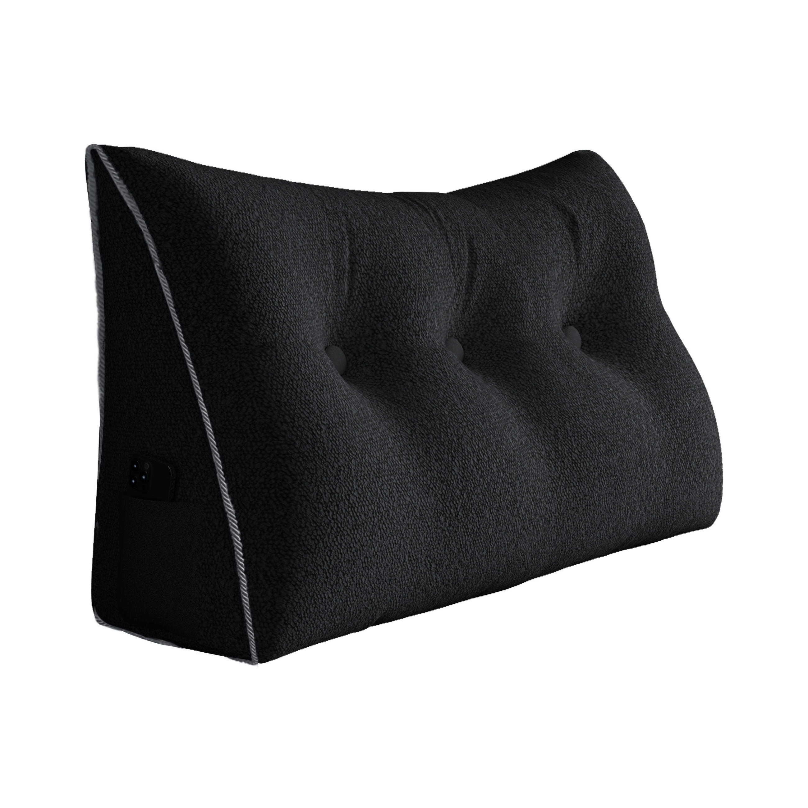 RÜCKENKISSEN Plüsch Schwarz 100 cm - Schwarz, Textil (50/100cm) - Vercart