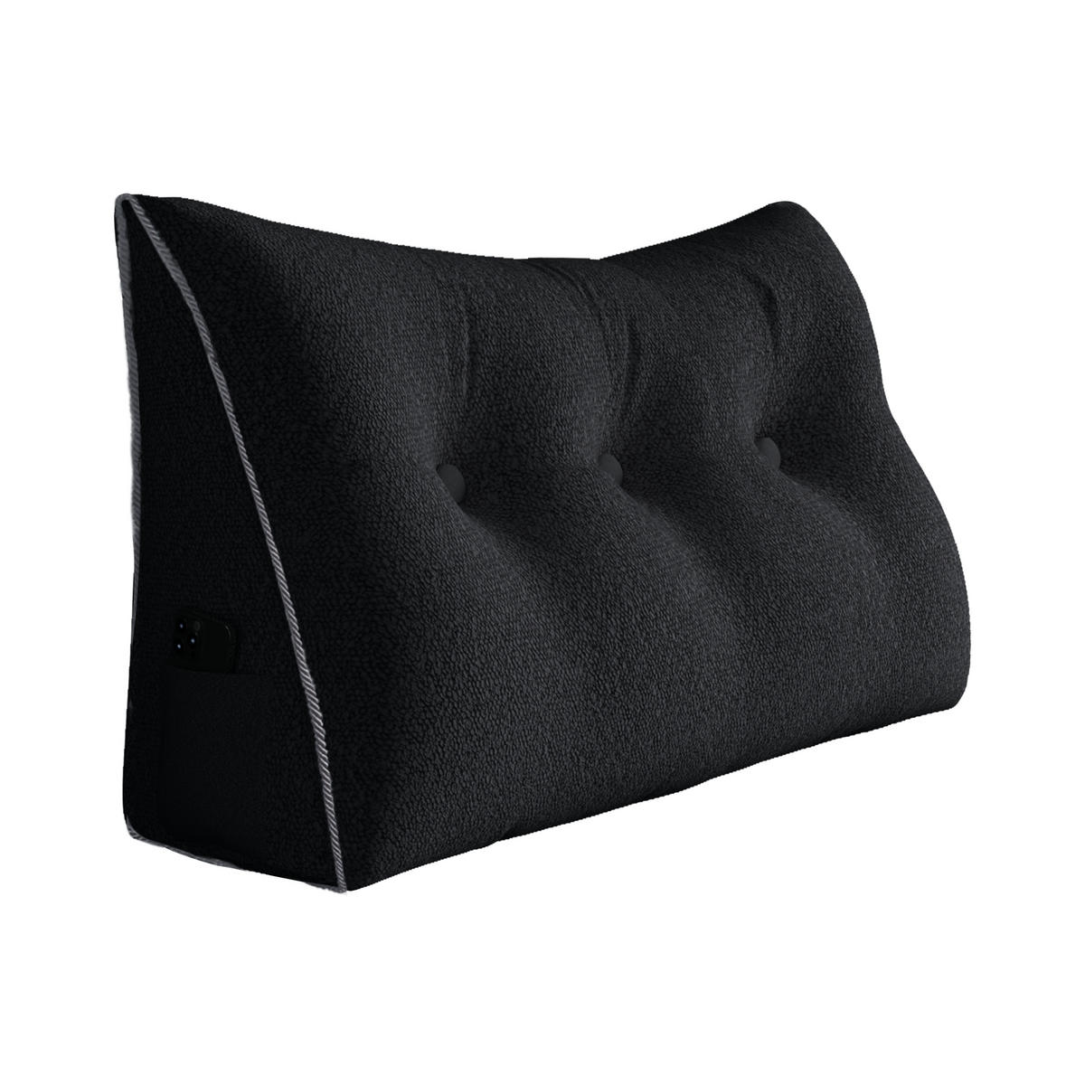 RÜCKENKISSEN Plüsch Schwarz 100 cm - Schwarz, Textil (50/100cm) - Vercart