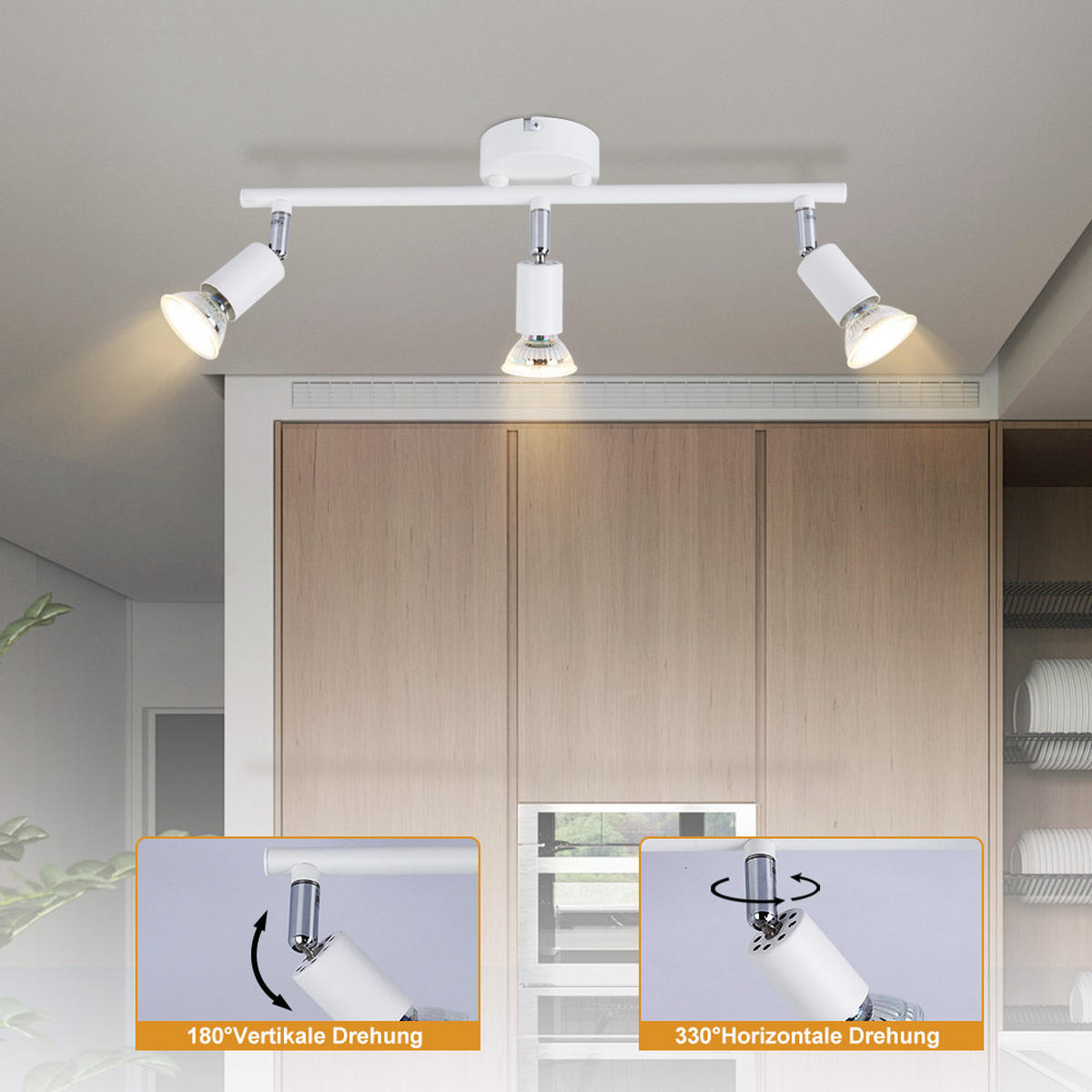 STRAHLER Flensburg 3-flammig 40/8/13.5 cm - Weiß, Metall (40/8/13.5cm) - Nettlife