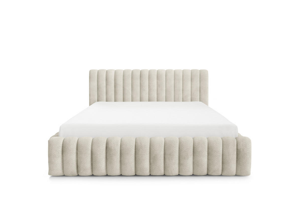 POLSTERBETT mit Stauraum Bouclé 200x200 cm in Creme - Creme, Textil (200/200cm) - Home Collective