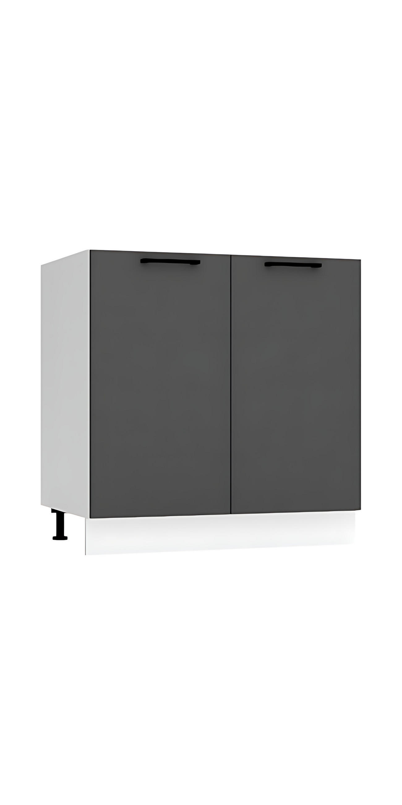 SPÜLENUNTERSCHRANK D80ZL - Morvex - Praktische Küchenlösung - Anthrazit, Holz/Metall (80/82/52.4cm) - ROYAL24_MARKT