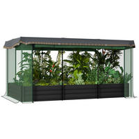 HOCHBEET für Balkon, Terrasse, Dunkelgrau, 230 x 110 x 110 cm - Dunkelgrau, Metall (110/110/230cm) - Outsunny