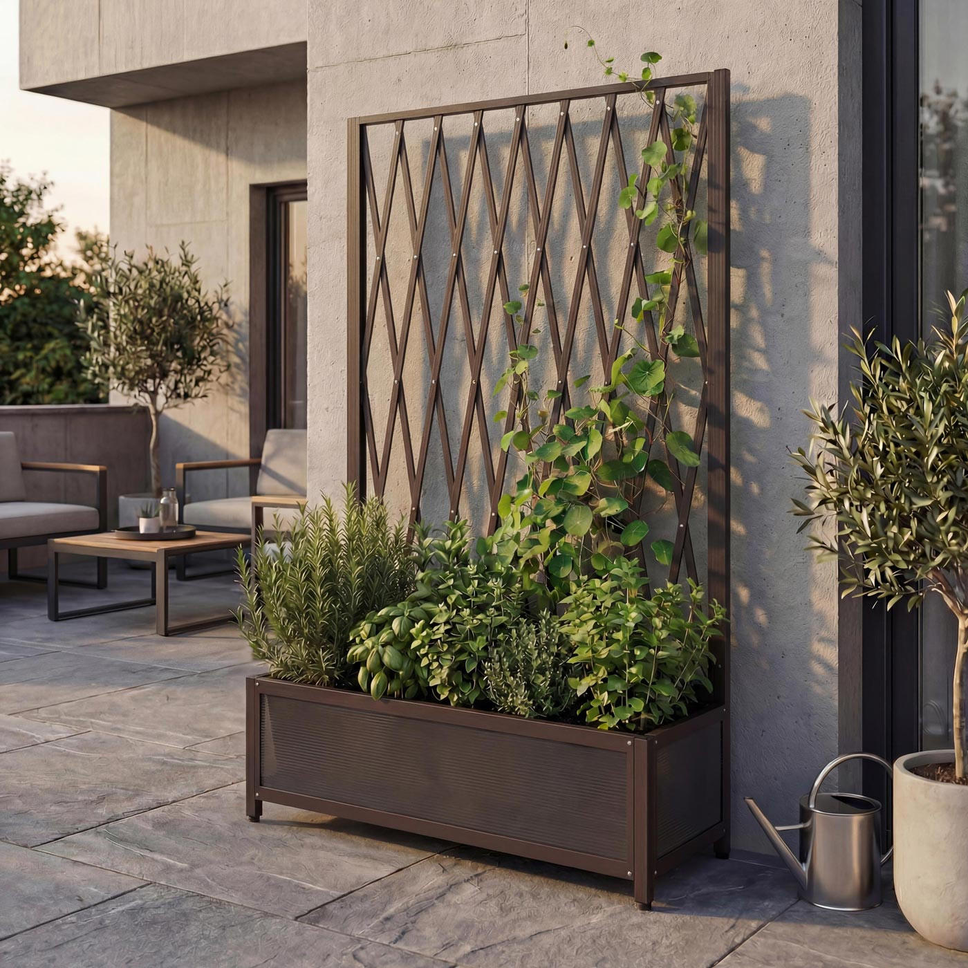 Thumbnail - MCW Rankgitter, Braun, Metall, 90x152x35 cm, Gartenzubehör, Gartendeko