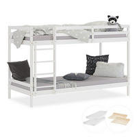ETAGENBETT mit Matratzen 90/200 cm Weiß - Weiß, Holz - Homestyle4u