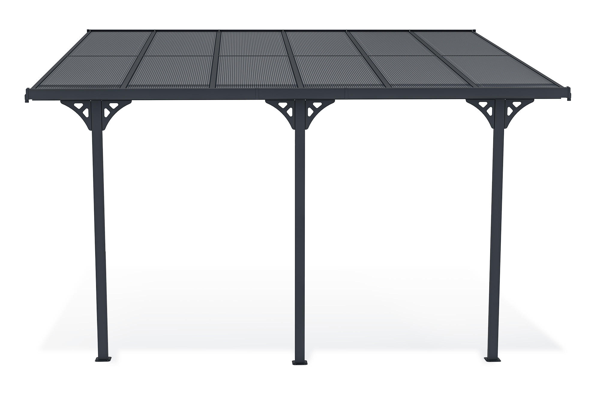 PERGOLA / CARPORT Kleo Grau 4m x 3m - Grau, Metall (374/270/300cm) - Cazeboo