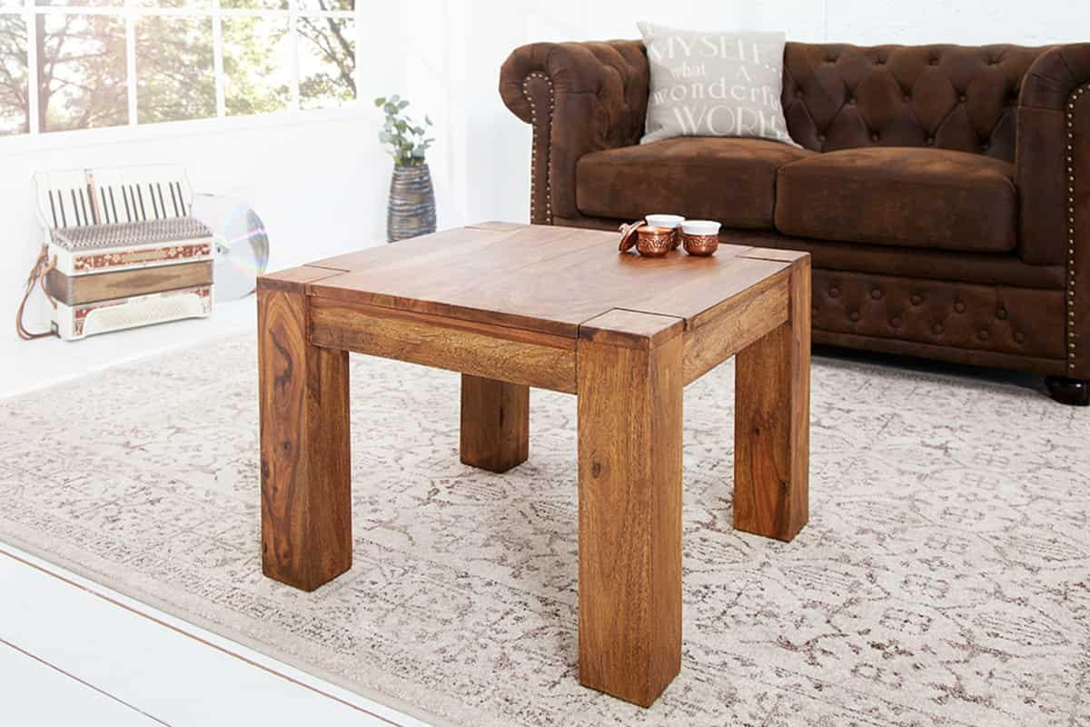 COUCHTISCH MAKASSAR Sheesham rechteckig Natur 60cm - Goldfarben/Braun, Holz (60/60/40cm) - riess-ambiente