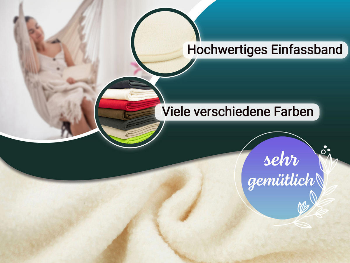 KUSCHELDECKE, 130x170 cm, 100% Polyester, Weiß - Creme, Textil (130/170cm) - Zollner