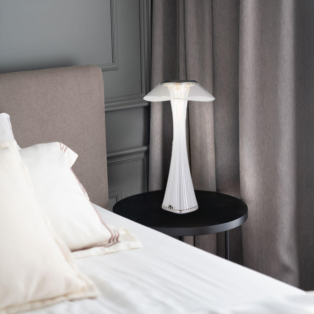 Thumbnail - Globo Lighting Led, Silber, Kunststoff, F, 15.1x27.4x15.1 cm, Lampen & Leuchten, Innenbeleuchtung, Tischlampen, Tischlam...