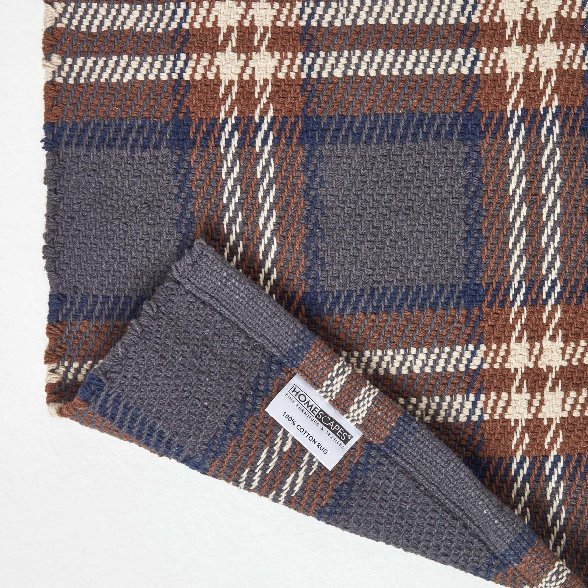 TEPPICHLÄUFER Hamilton, Baumwolle kariert 66/200 cm - Grau, Textil (66/200cm) - Homescapes