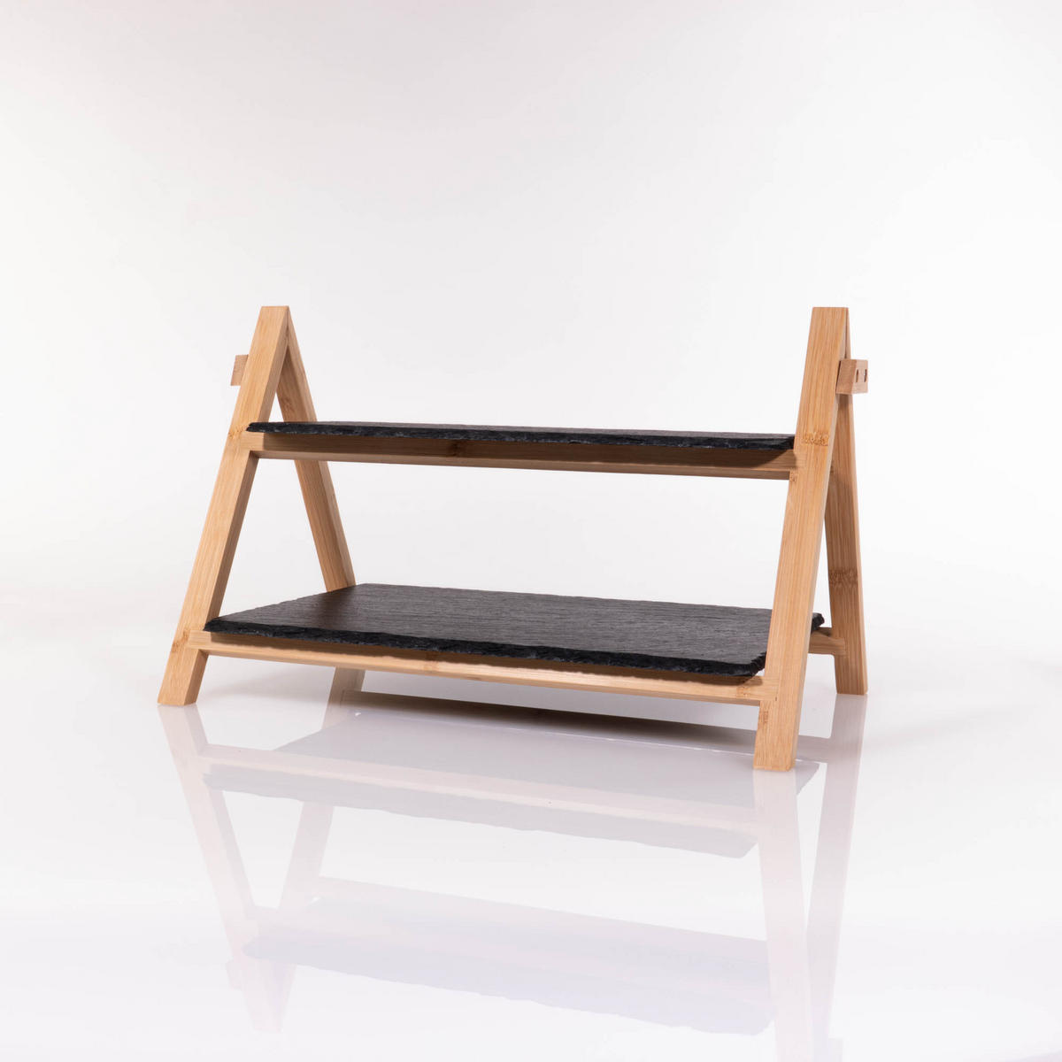 SERVIERTABLETT 2 Ebenen Anthrazitfarben 43,4/25,5/27,5 cm - Anthrazit, Stein (27.5cm) - Kesper