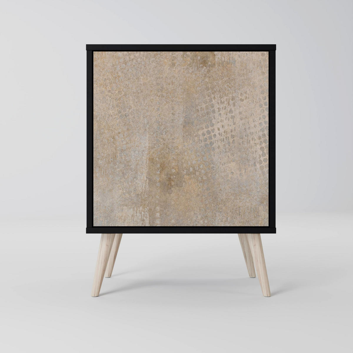 SIDEBOARD SCREEN ERROR, Schwarz, 57,5x42x67,5 cm, Schwarze Metall-Rahmenfüße - Multicolor/Schwarz, Holzwerkstoff/Metall (57.5/67.5/42cm) - SpaceRebels