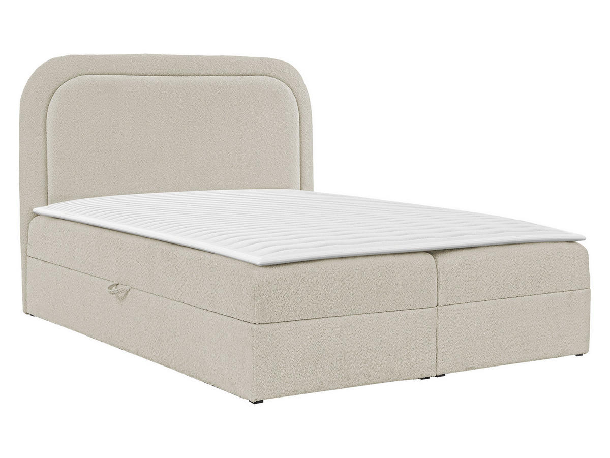BOXBETT Bonito - Beige/Schwarz, Holz/Holzwerkstoff (160/200cm) - MIRJAN24