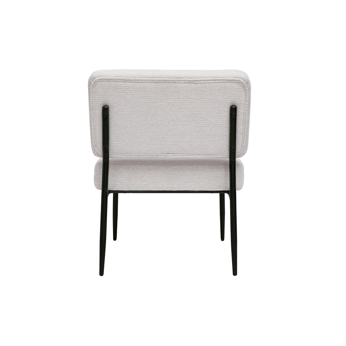 SESSEL in beige Chenille-Stoff und schwarzem Metall VEDANA - Beige, Textil (64.5/78.5/61cm) - Miliboo