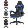 GAMINGSTUHL Schwarz-Blau Racing ergonomisch mit Fußstütze - Blau, Metall (29/59/79cm) - Rattrix