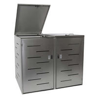 MÜLLTONNENBOX XL 2er 116x141x98cm erweiterbar Edelstahl 50kg - Silberfarben, Metall (141/116/98cm) - PROREGAL