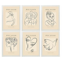 POSTER Set Mit 6 Illustrationen Von Pablo Picasso Harmonie A3 Weißer Rahmen - Weiß, Papier (29/3cm) - Nacnic