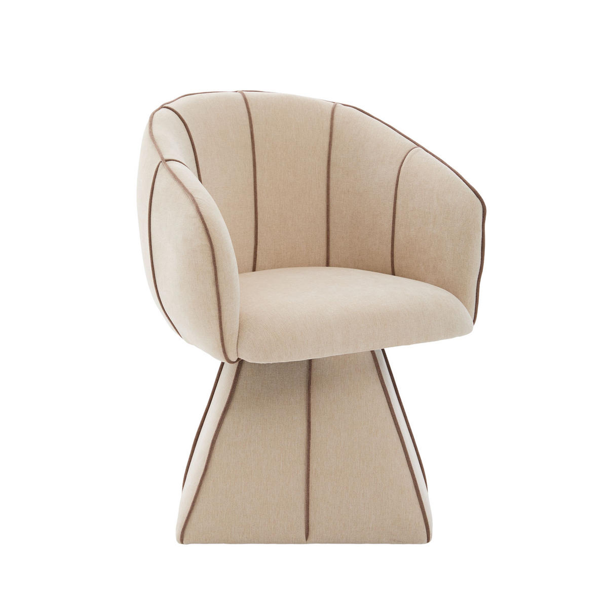 SESSEL 56/54/74,5 cm camel aus Chenille mit 360°-Drehfunktion - Beige, Textil (54/74.5/56cm) - OKWISH