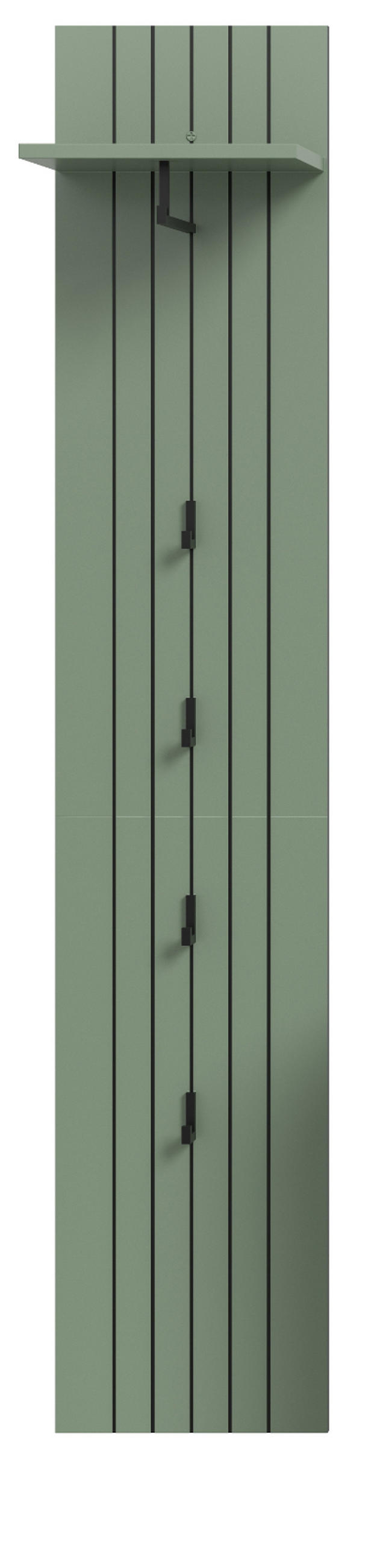 GARDEROBENPANEEL grün 31 x 160 cm, Wandgarderobe mit Kleiderstange - Grün, Holzwerkstoff/Metall (31/160/27cm) - Inn.Furn