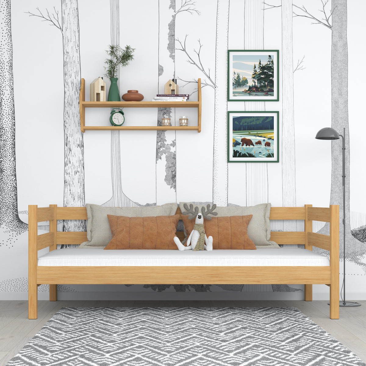 TAGESBETT Naturkiefer 120/180 - Hellbraun, Naturmaterialien/Holz (120/180cm) - N-Wood