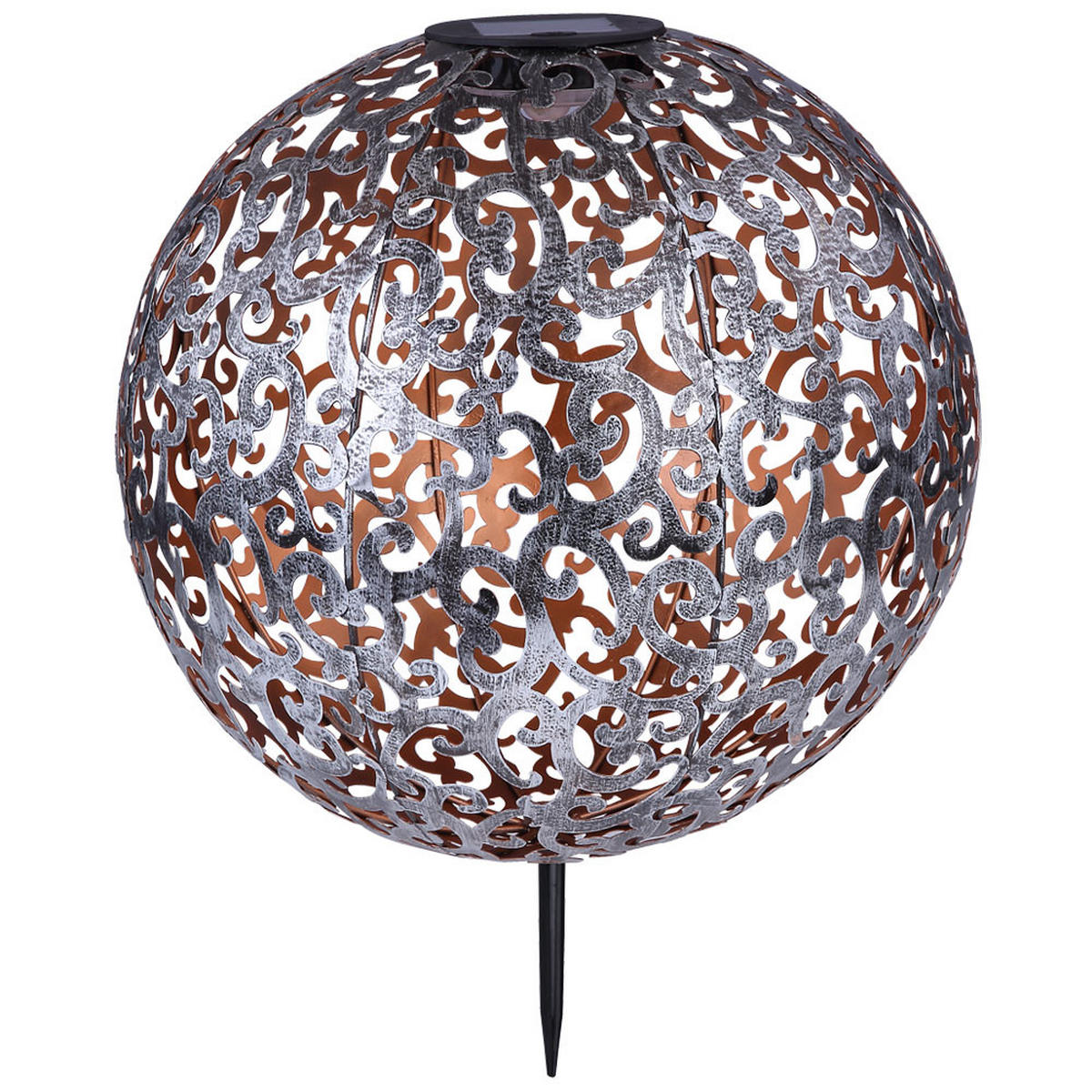 LED AUSSENLEUCHTE Kugel Schwarz - Schwarz, Metall (28.5/28.5/40cm) - Globo Lighting