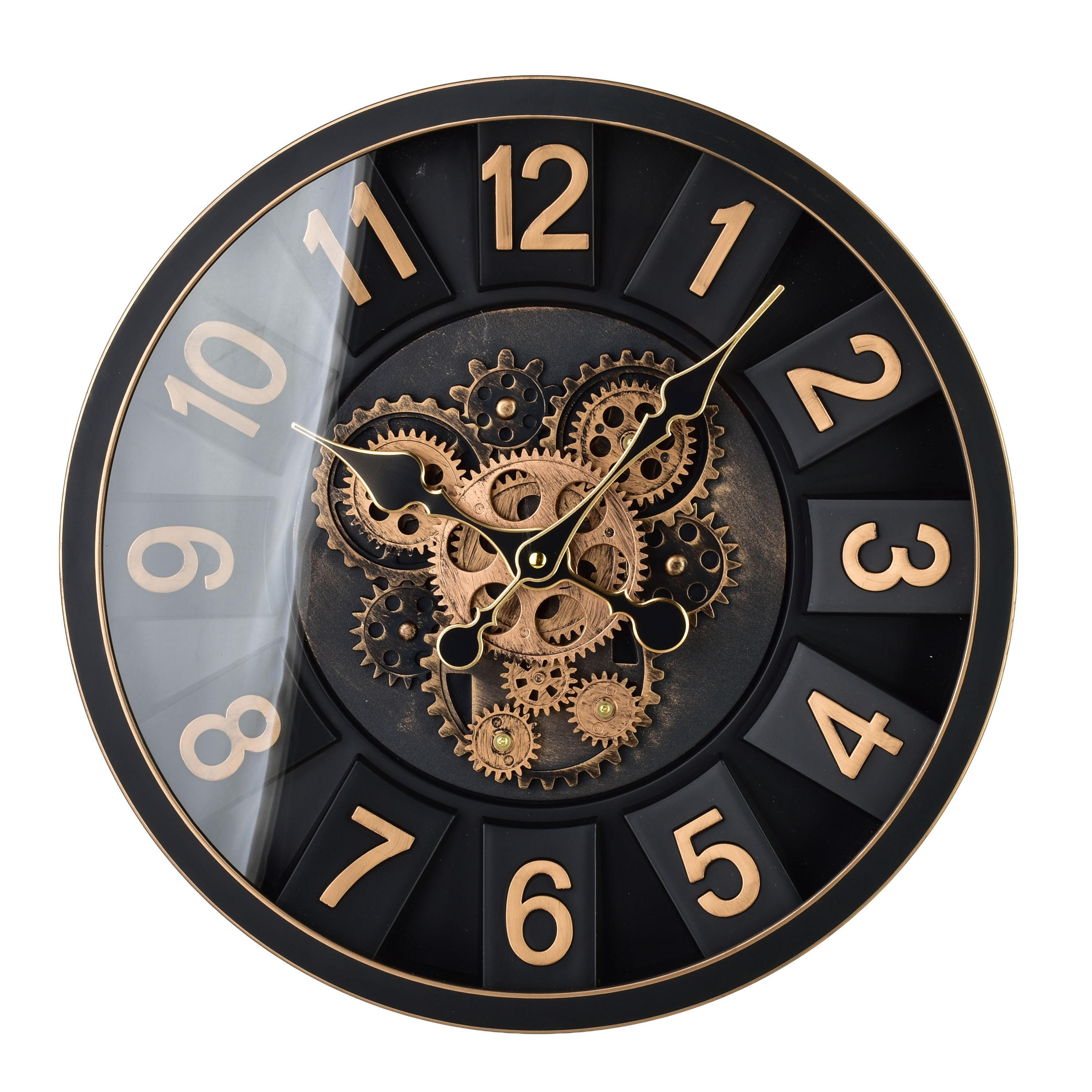 WANDUHR Ramsey Schwarz 40/7/40 cm Kunstoff - Schwarz, Kunststoff (40/40/7cm) - Mondex