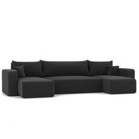 WOHNLANDSCHAFT mit Schlaffunktion und Bettkasten, Schwarz - Anthrazit/Schwarz, Kunststoff/Textil (318/79/145cm) - Idohome