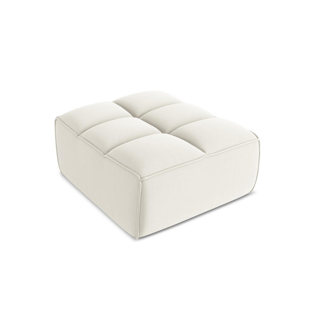 POUF Samt Stoff Beige - Beige/Creme, Kunststoff/Textil (80/43/93cm) - LaMiaSofa