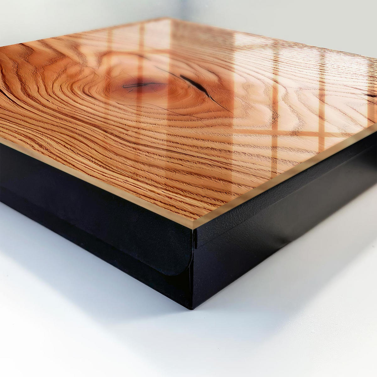 SCHLÜSSELBOX Schwarz 30x30 cm- Türöffnung nach rechts - Holzmaserung - Braun, Metall (30/30/5cm) - TULUP