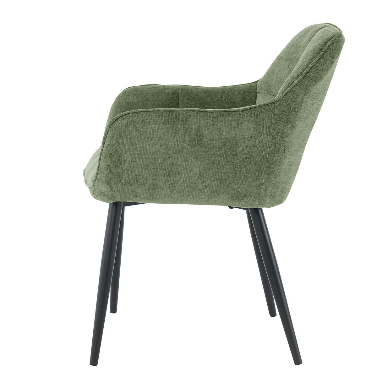 ARMLEHNENSTUHL - Bouclé / Eisen, 2er-Set - Grün, Metall (49/85/59cm) - home24