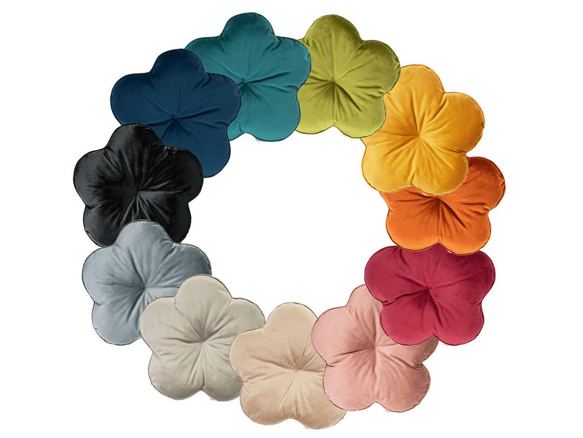 KISSEN-BLUME Samt&Sonders rost-orange 50 cm Ø - Dunkelorange, Textil (50/50cm) - beties Heimtextil