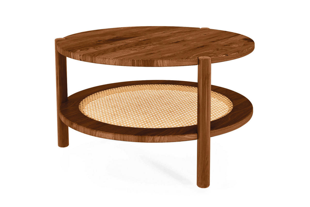 KAFFEETISCH NIEDRIG INA Wildeiche - Mokka, Holz (80/80/35cm) - byoak