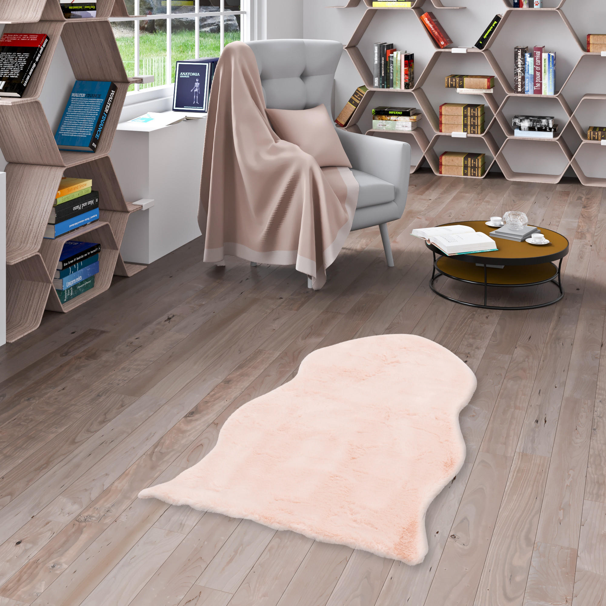 FELLTEPPICH LUXUS SUPER SOFT PLUSH SHAPE - Rosa, Textil (55/80cm) - Pergamon