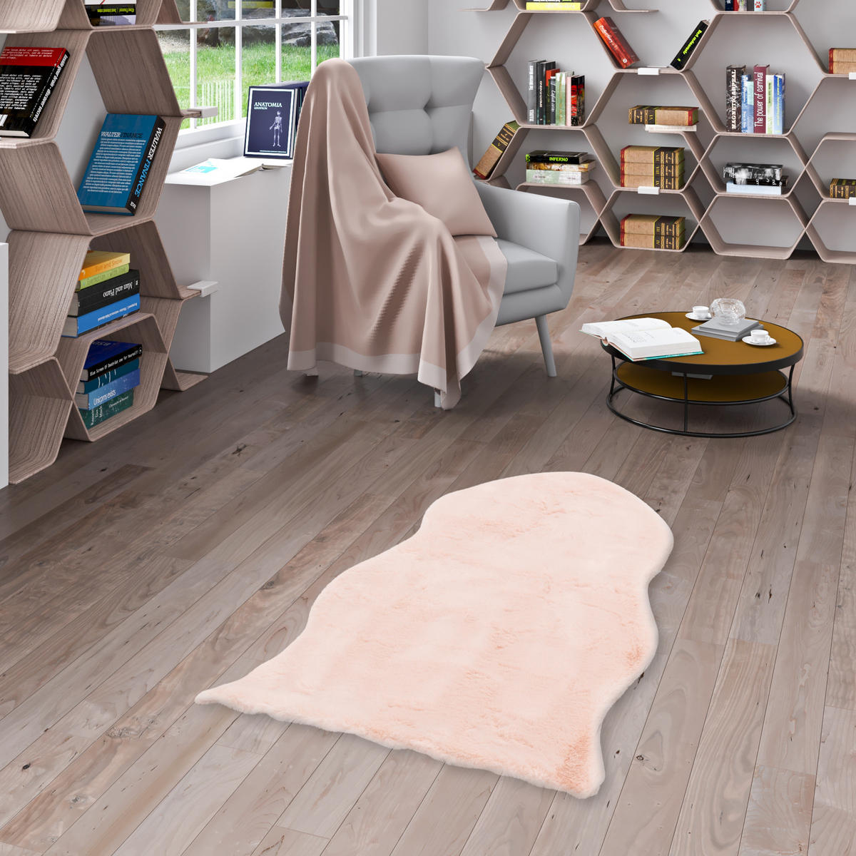 FELLTEPPICH LUXUS SUPER SOFT PLUSH SHAPE - Rosa, Textil (55/80cm) - Pergamon