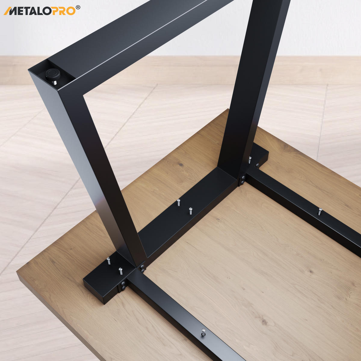 TISCHBEINE Detroit Sticks Schwarz 130/70/72 cm - Schwarz, Metall (70/72/130cm) - Metalo Pro