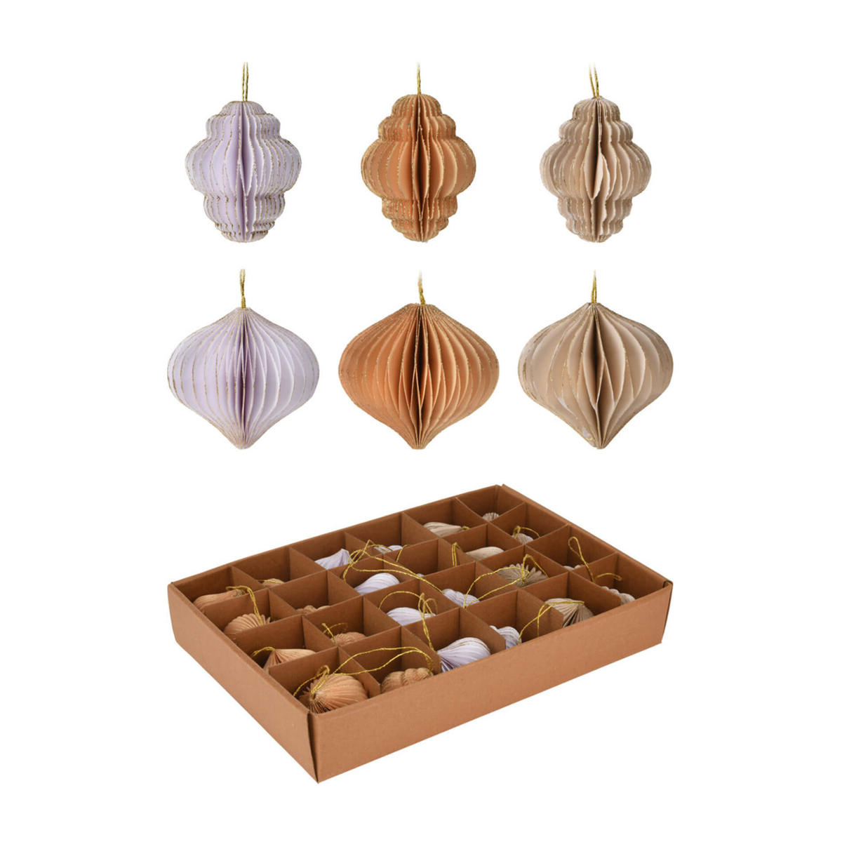 WEIHNACHTSBAUMSCHMUCK SET, 24 pieces Mehrfarbig 6/6/6 cm - Multicolor, Papier (6/6/6cm) - Mobili Rebecca