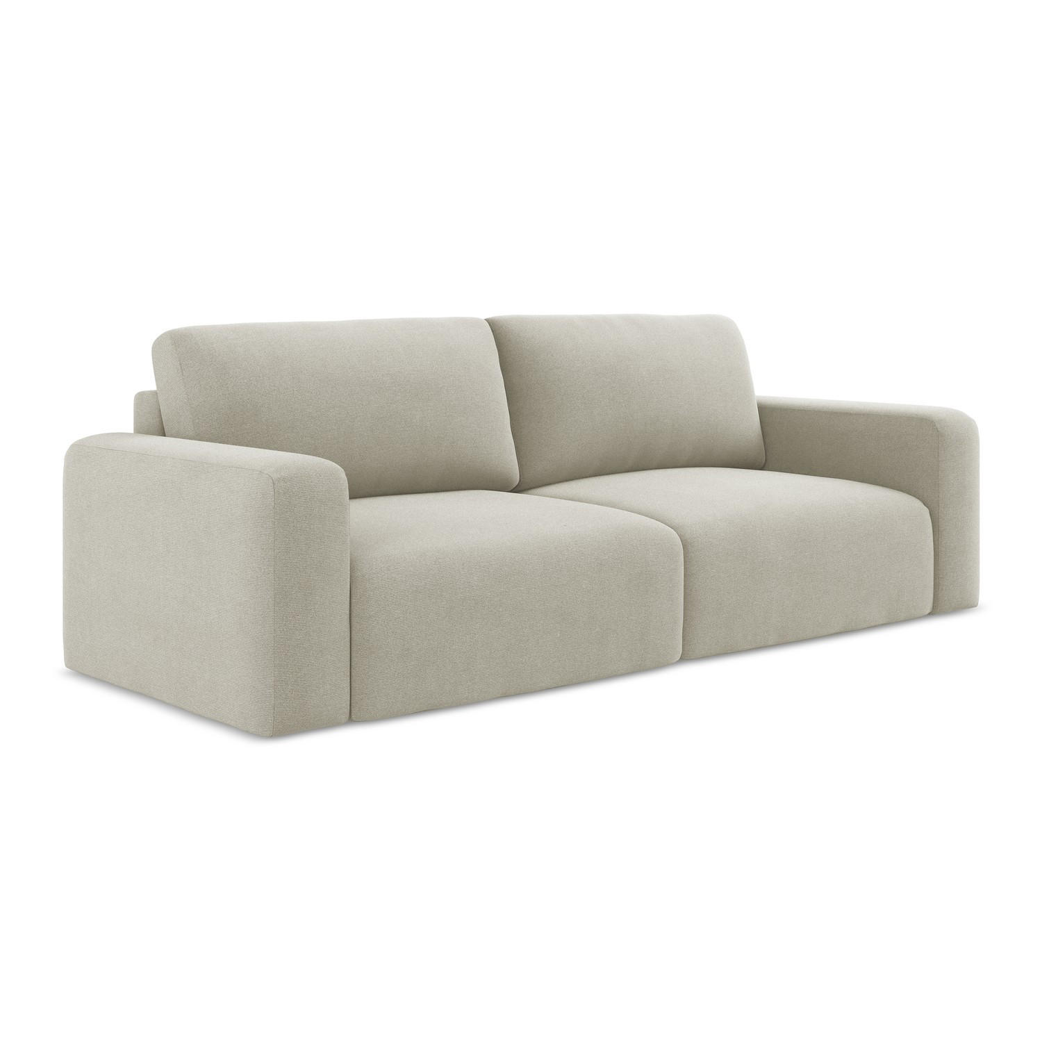 3-SITZER SOFA mit Schlaffunktion Strukturstoff Stoff Beige - Beige/Creme, Kunststoff/Textil (244/79/102cm) - LaMiaSofa