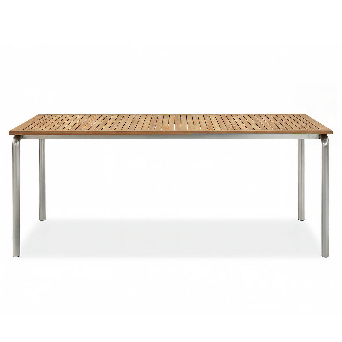 GARTENESSGRUPPE - 5-teilig - Teak massiv / Edelstahl - Teak / Silber - Teakfarben, Holz/Metall - home24