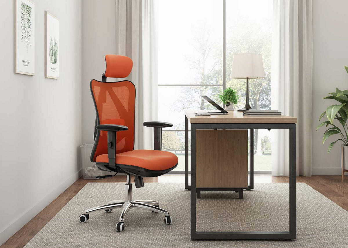 BÜROSTUHL Orange - Orange, Textil (66/129/69cm) - SIHOO