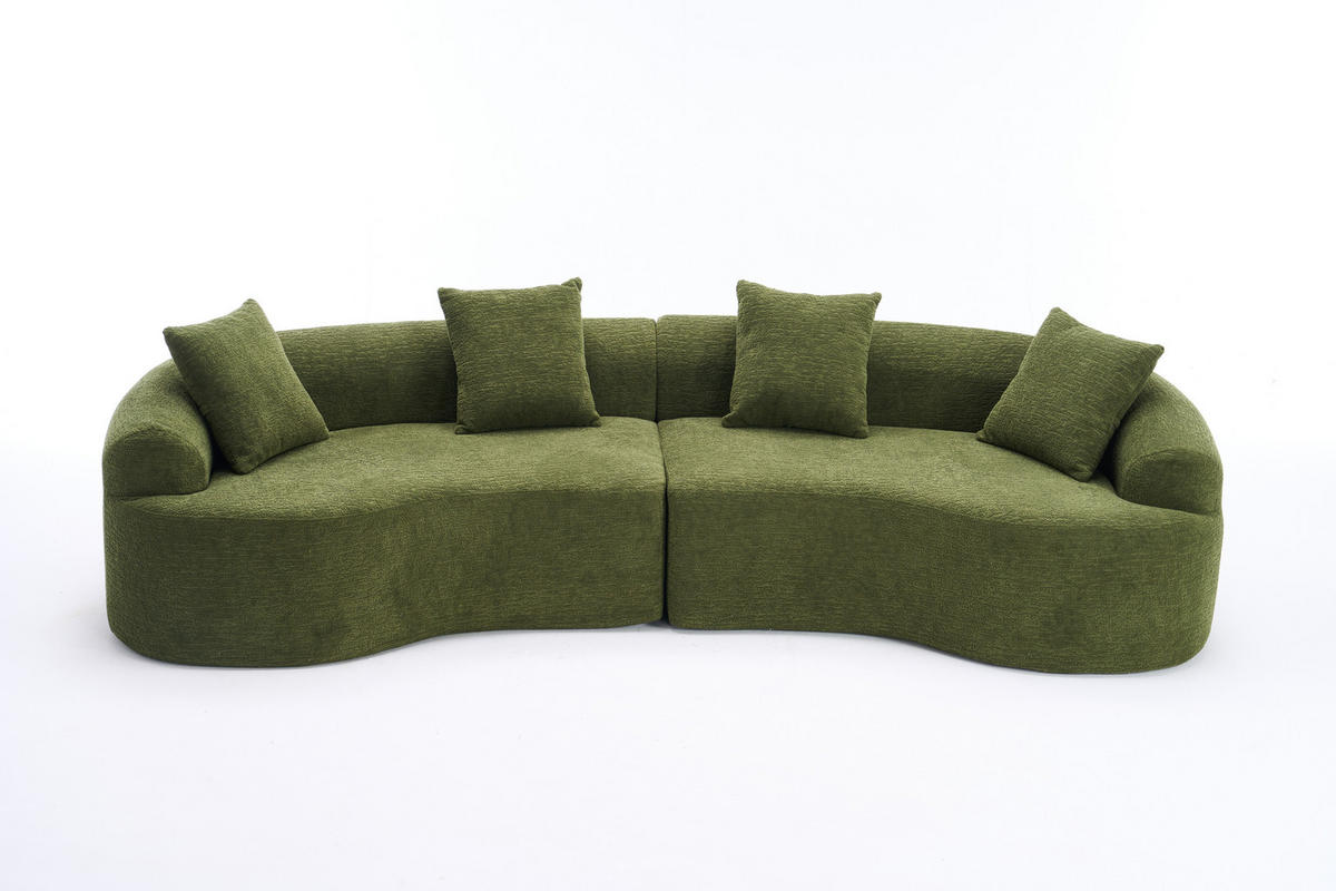 ECKSOFA 275/115/63 cm Grün Chenille - Grün, Textil (275/115cm) - Oxeza