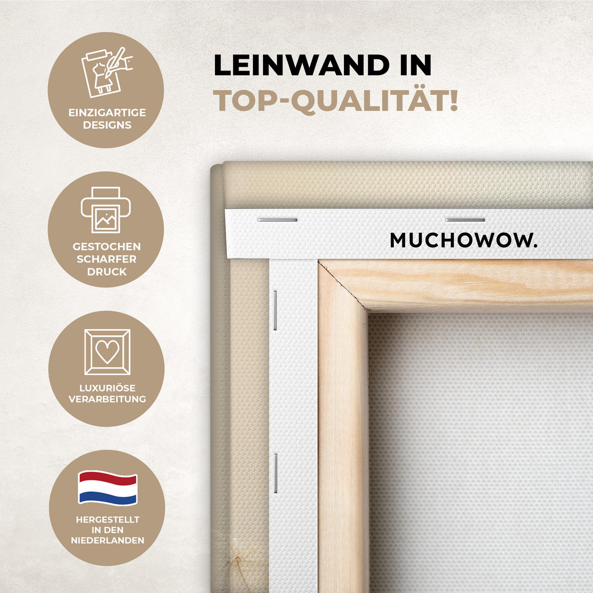 LEINWANDBILD Sonnenlicht - Löwenzahn - Botanisch - Blumen Wandbild Wohnzimmer 60x80 cm - Creme, Textil (60/80cm) - MuchoWow