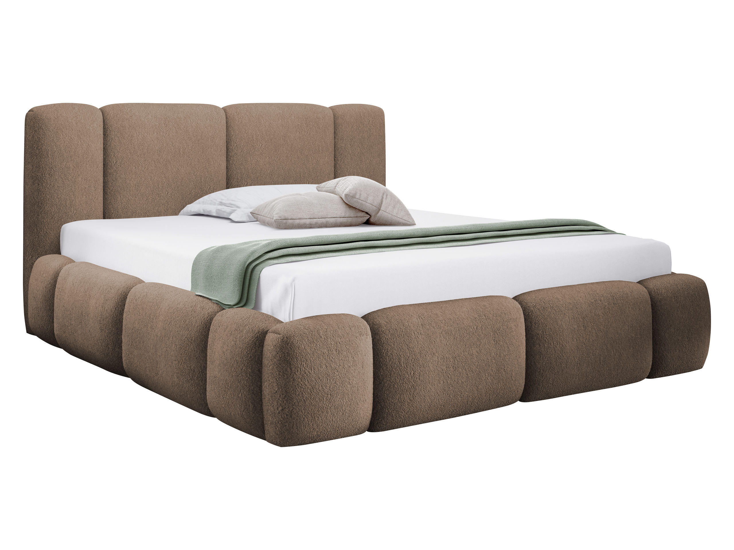 POLSTERBETT Bianco Boucle - Braun, Holz/Textil (120/200cm) - MIRJAN24