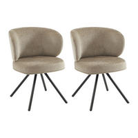 SET mit 2 Drehstühlen - Strukturstoff & Metall - Taupe - LYARO - Braun, Textil (62/78/63cm) - Vente-Unique