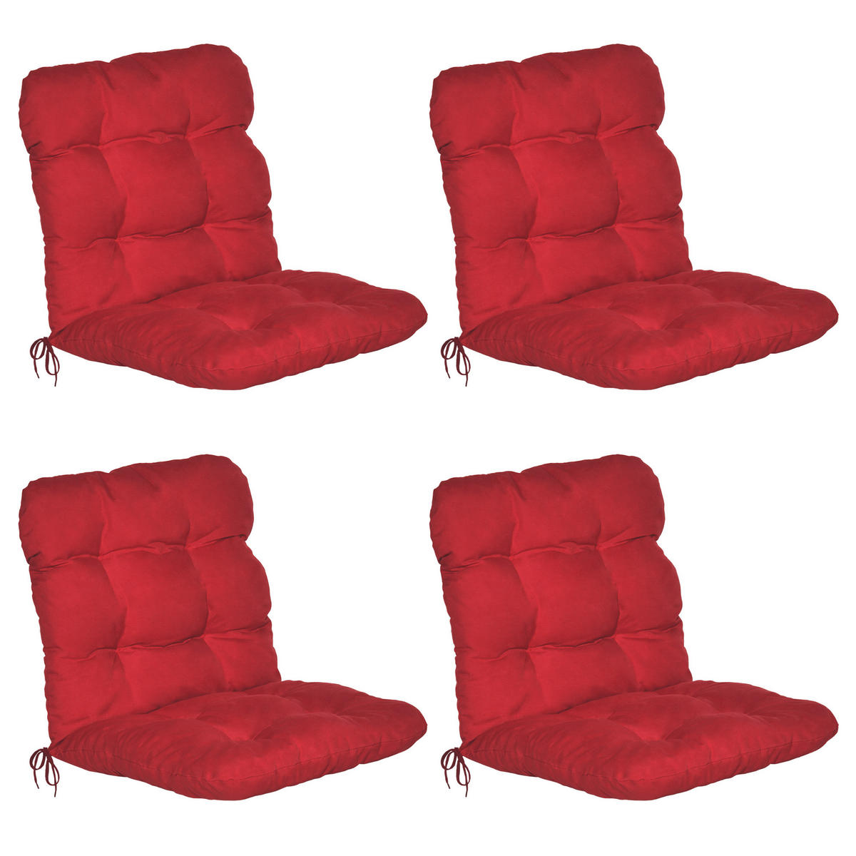 HOCHLEHNERAUFLAGE Flair HL 120/50/8cm Rot (8tlg) - Rot, Textil (50/8/120cm) - Beautissu 