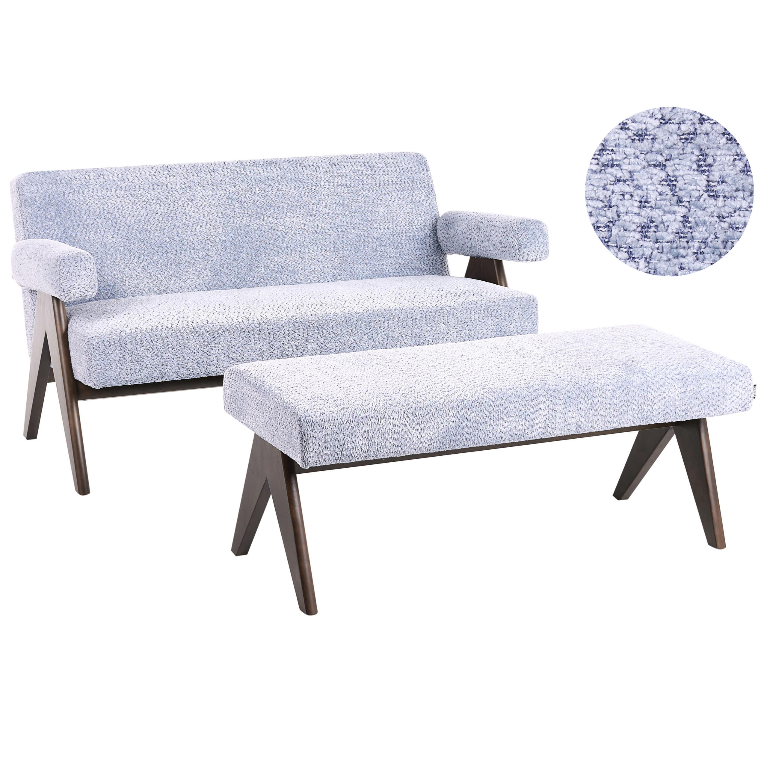Beliani Sofa-Set Hellblau 148x79x78 cm