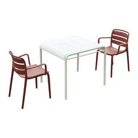 GARTENESSGRUPPE im Set - 2 -Sitzer - Polypropylen - terracotta, weiß - MOAH - Weiß, Kunststoff - Vente-Unique