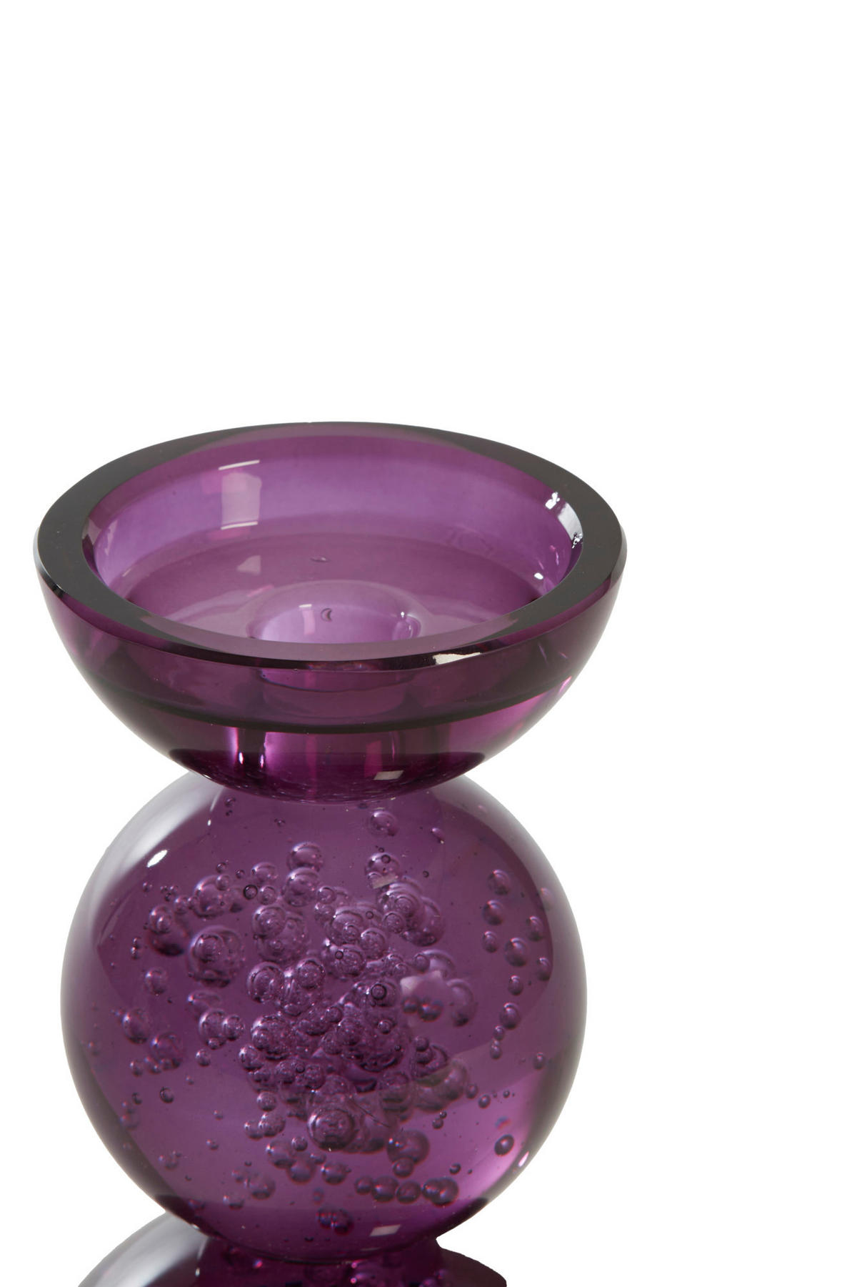 KERZENHALTER Itinga Violett Ø9,5/15,5 cm - Lila, Glas (9.5/15.5/9.5cm) - Light & Living