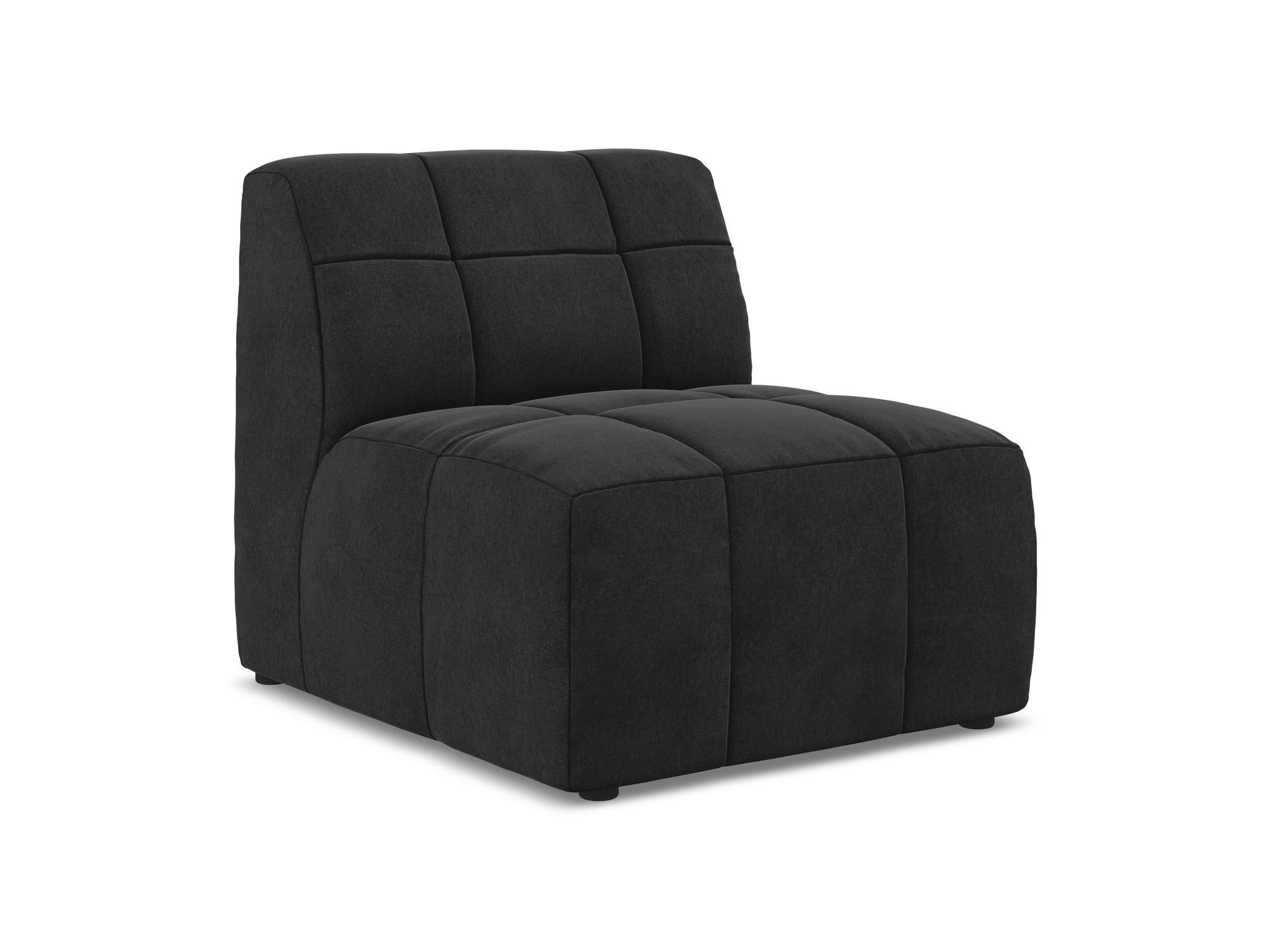SOFAELEMENT Samt Stoff Schwarz - Schwarz, Holzwerkstoff/Kunststoff (75/77/90cm) - Makamii