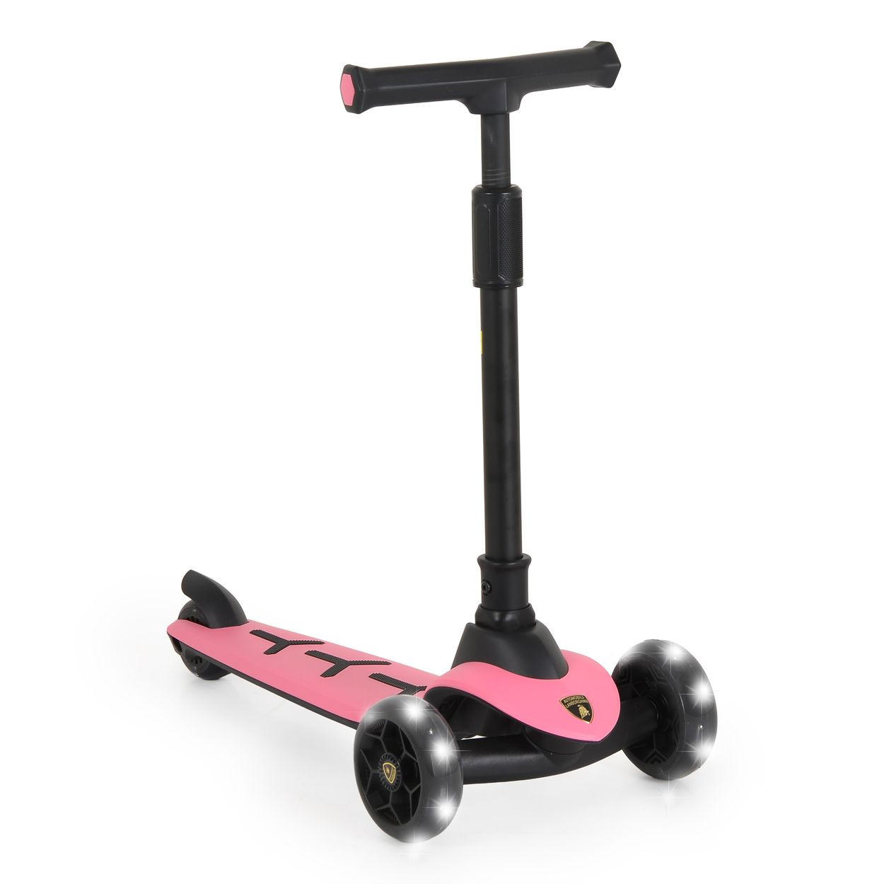 KINDERROLLER Lamborghini Pro rosa PU-Räder ABEC-7 LED Hinterradbremse bis 50 kg - Rosa, Metall (64/32/66cm) - Moni